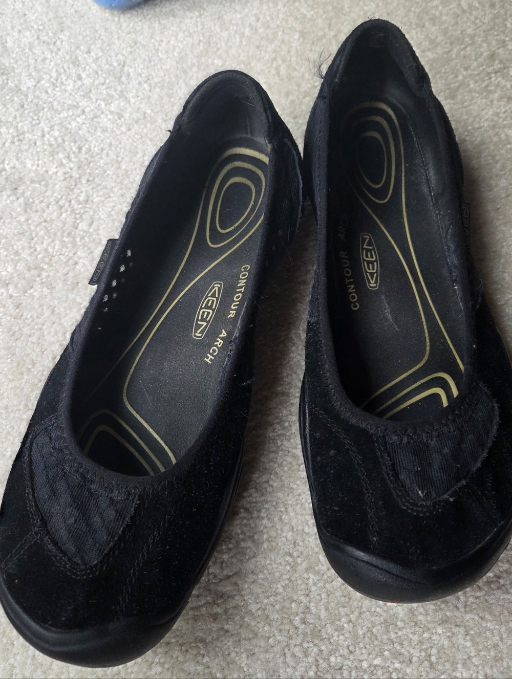 Keen Women's Black Suede Slip-On Ballet Flats, 9